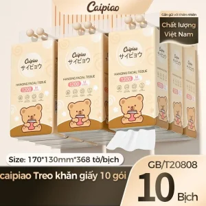 [20 bịch] Caipiao Giấy treo gấu dễ thương 10 gói mỗi thùng, mềm mại an toàn thoải mái, dùng đa cảnh.