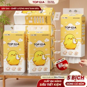 [XẢ KHO] THÙNG 10 BỊCH Khăn Giấy Pio TOPGIA, Tặng Móc Treo Tường, 200 Lần Rút Siêu Dai 130x170mm khăn giấy cao cấp TOP GIA, giấy dai hơn  bền chắc hơn mềm mịn hơn, khăn giấy vệ sinh ĐẠT QUY CHUẨN CỦA BỘ CÔNG THƯƠNG VTG03